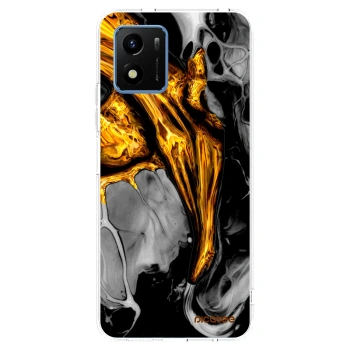 Picasee silikónový prehľadný obal pre Vivo Y01 - Black Gold