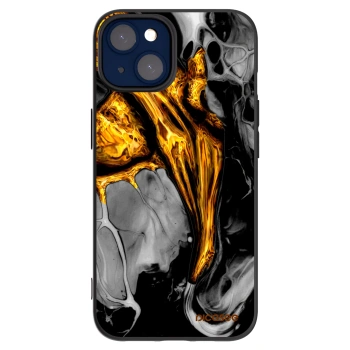 Picasee silikónový čierny obal pre Apple iPhone 14 - Black Gold
