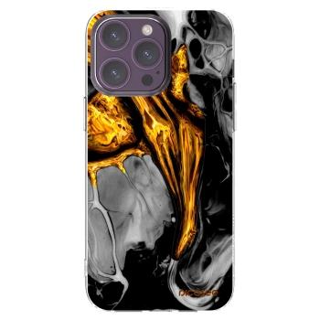Picasee silikónový prehľadný obal pre Apple iPhone 14 Pro Max - Black Gold