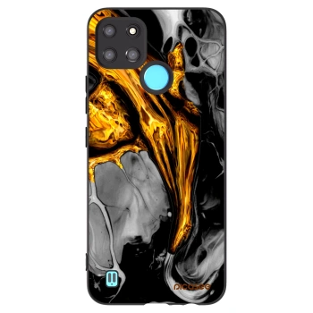 Picasee silikónový čierny obal pre Realme C21Y - Black Gold