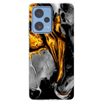 Picasee silikónový prehľadný obal pre Xiaomi Redmi Note 12 Pro 5G - Black Gold