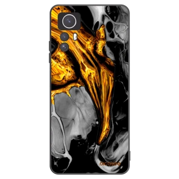 Picasee silikónový čierny obal pre Xiaomi Redmi Note 12S - Black Gold