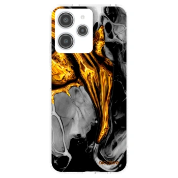 Picasee silikónový prehľadný obal pre Xiaomi Redmi 12 4G - Black Gold