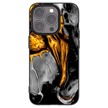 Picasee silikónový čierny obal pre Apple iPhone 15 Pro - Black Gold
