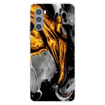 Picasee silikónový prehľadný obal pre Motorola Moto G62 - Black Gold