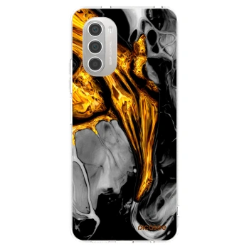 Picasee silikónový prehľadný obal pre Motorola Moto G51 - Black Gold