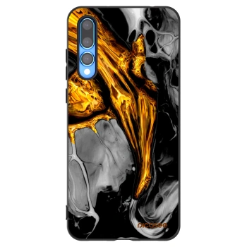 Picasee silikónový čierny obal pre Huawei P20 Pro - Black Gold