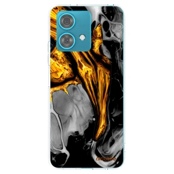 Picasee silikónový prehľadný obal pre Motorola Edge 40 Neo - Black Gold