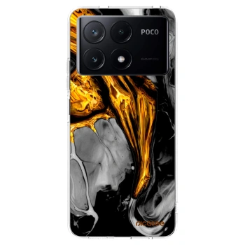 Picasee silikónový prehľadný obal pre Xiaomi Poco X6 Pro - Black Gold
