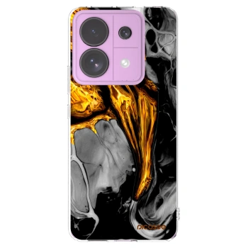 Picasee silikónový prehľadný obal pre Xiaomi Redmi Note 13 Pro 5G - Black Gold
