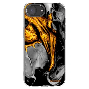 Picasee silikónový prehľadný obal pre Apple iPhone 16e - Black Gold