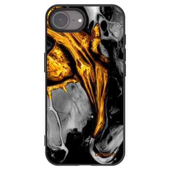 Picasee silikónový čierny obal pre Apple iPhone 16e - Black Gold