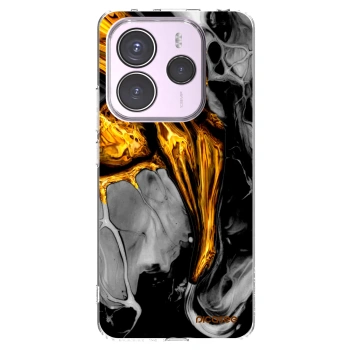 Picasee silikónový prehľadný obal pre Xiaomi Redmi Note 14 5G - Black Gold