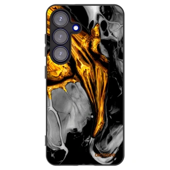 Picasee silikónový čierny obal pre Samsung Galaxy S25 5G - Black Gold