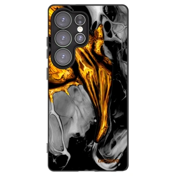 Picasee silikónový čierny obal pre Samsung Galaxy S25 Ultra 5G - Black Gold