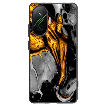 Picasee silikónový čierny obal pre Xiaomi Poco F7 5G - Black Gold
