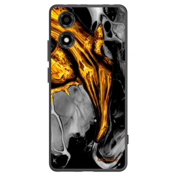 Picasee silikónový čierny obal pre Motorola Moto E14 - Black Gold