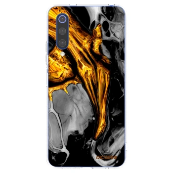 Picasee silikónový prehľadný obal pre Xiaomi Mi 9 SE - Black Gold