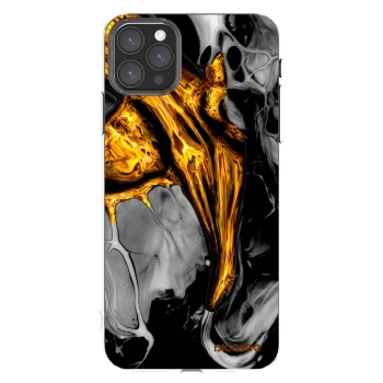 Picasee silikónový prehľadný obal pre Apple iPhone 11 Pro Max - Black Gold