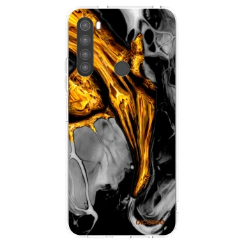 Picasee silikónový prehľadný obal pre Xiaomi Redmi Note 8 - Black Gold