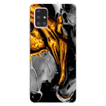 Picasee silikónový prehľadný obal pre Samsung Galaxy A71 A715F - Black Gold