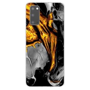 Picasee silikónový prehľadný obal pre Samsung Galaxy S20 G980F - Black Gold