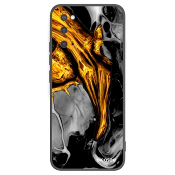 Picasee silikónový čierny obal pre Samsung Galaxy S20 G980F - Black Gold