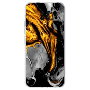 Picasee silikónový prehľadný obal pre Xiaomi Redmi Note 9S - Black Gold