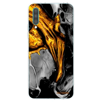 Picasee silikónový prehľadný obal pre Samsung Galaxy A30s A307F - Black Gold