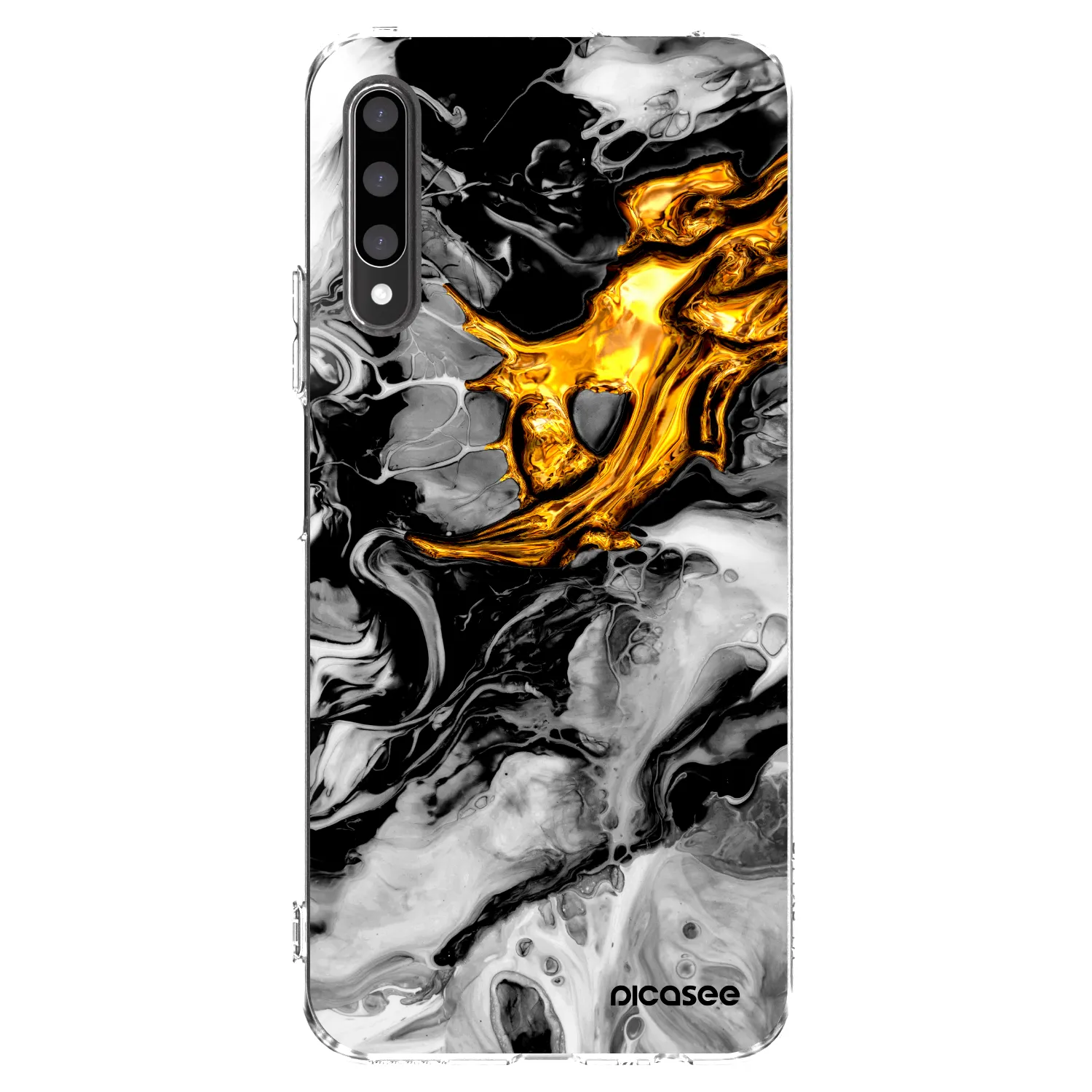 Picasee silikónový prehľadný obal pre Honor 9X Pro - Black Gold 2