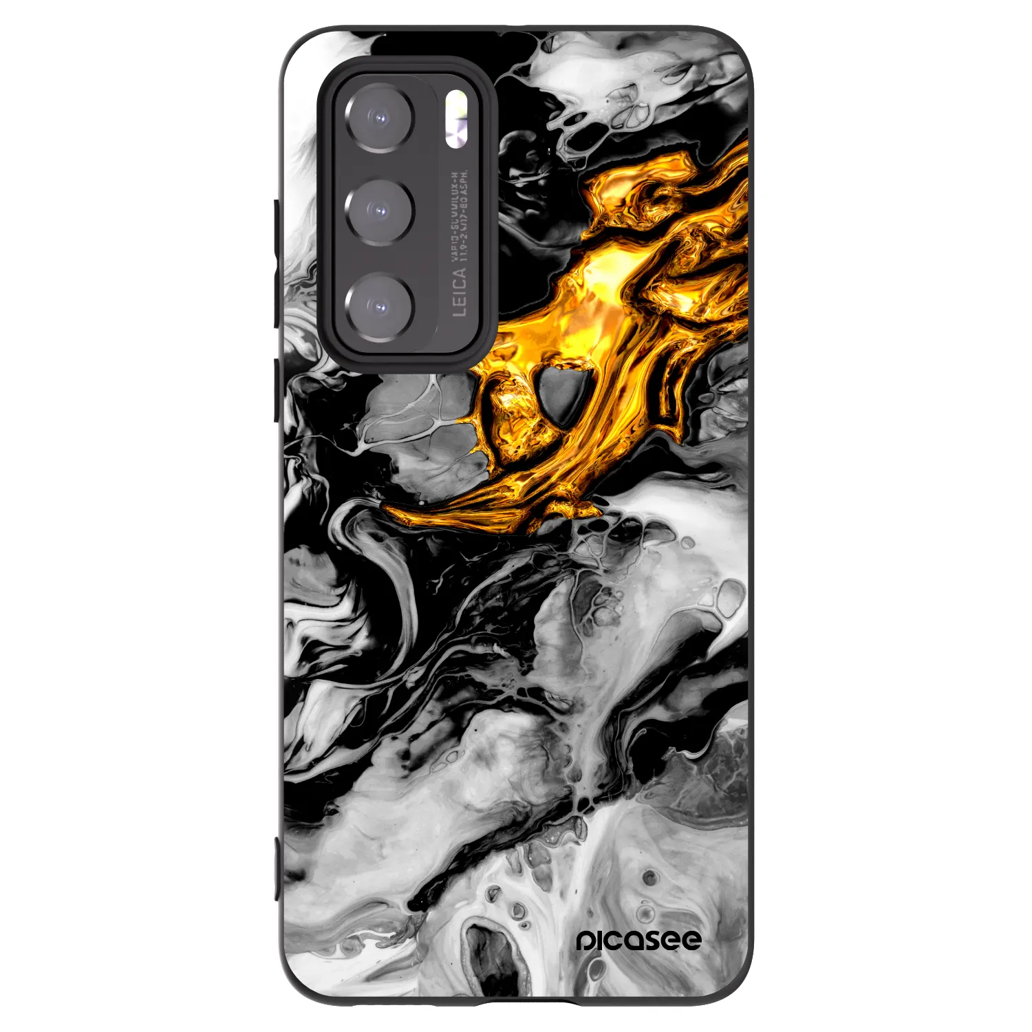 Picasee silikónový čierny obal pre Huawei P40 - Black Gold 2