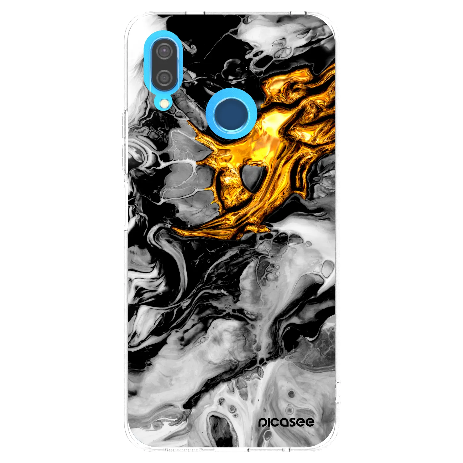 Picasee silikónový prehľadný obal pre Huawei P20 Lite - Black Gold 2
