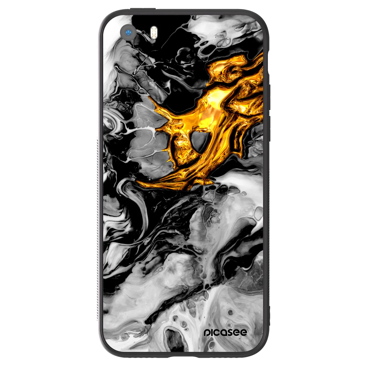 Picasee ULTIMATE CASE pro Apple iPhone 5/5S/SE - Black Gold 2