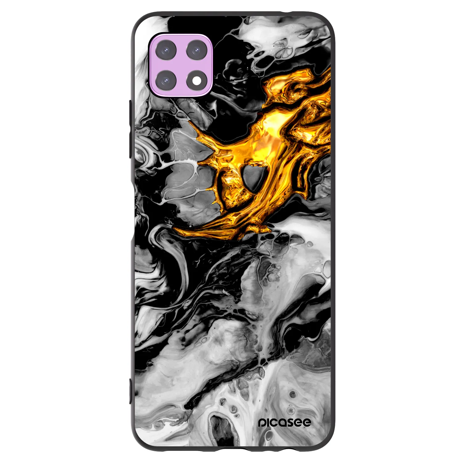 Picasee silikónový čierny obal pre Samsung Galaxy A22 A226B 5G - Black Gold 2