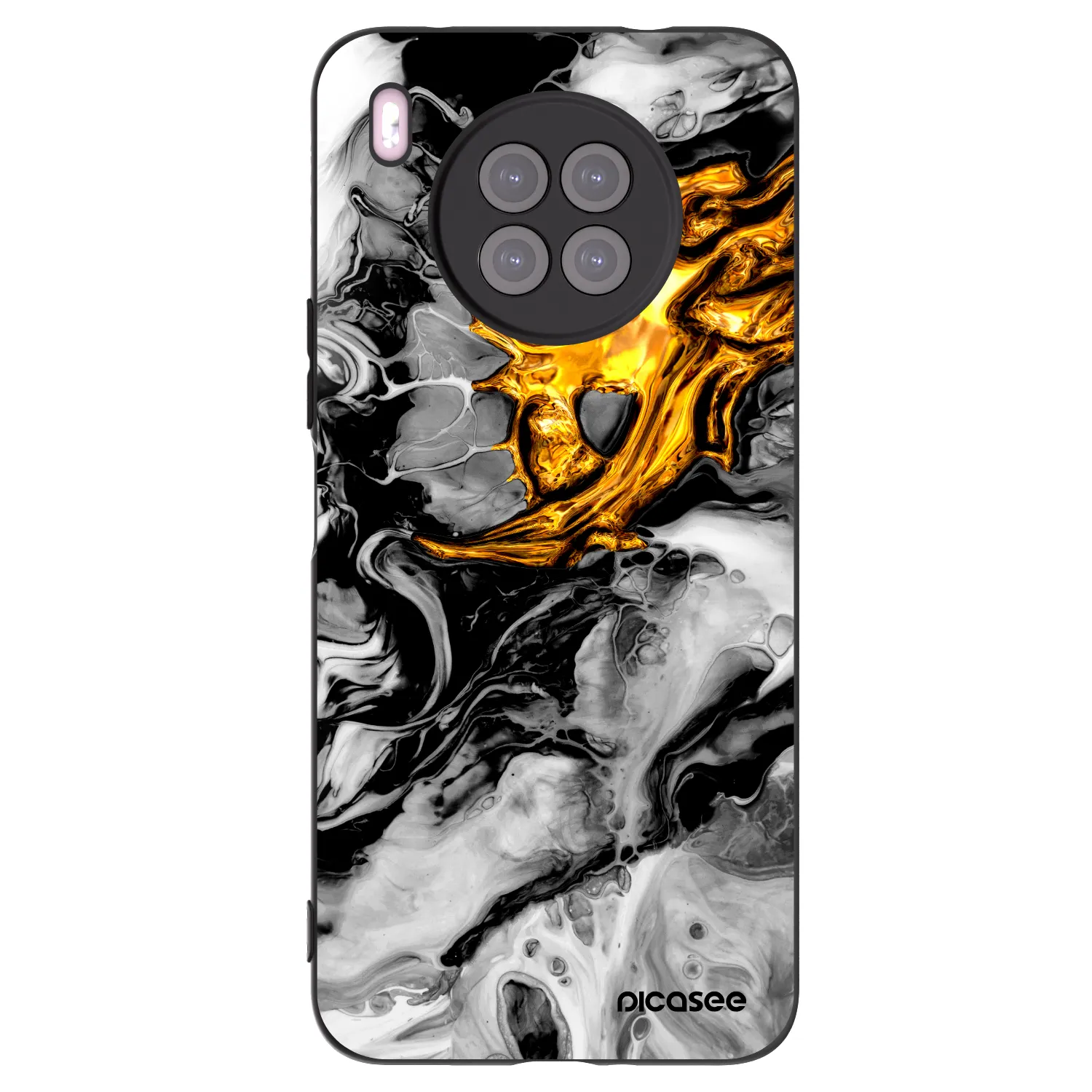 Picasee silikónový čierny obal pre Huawei Nova 8i - Black Gold 2