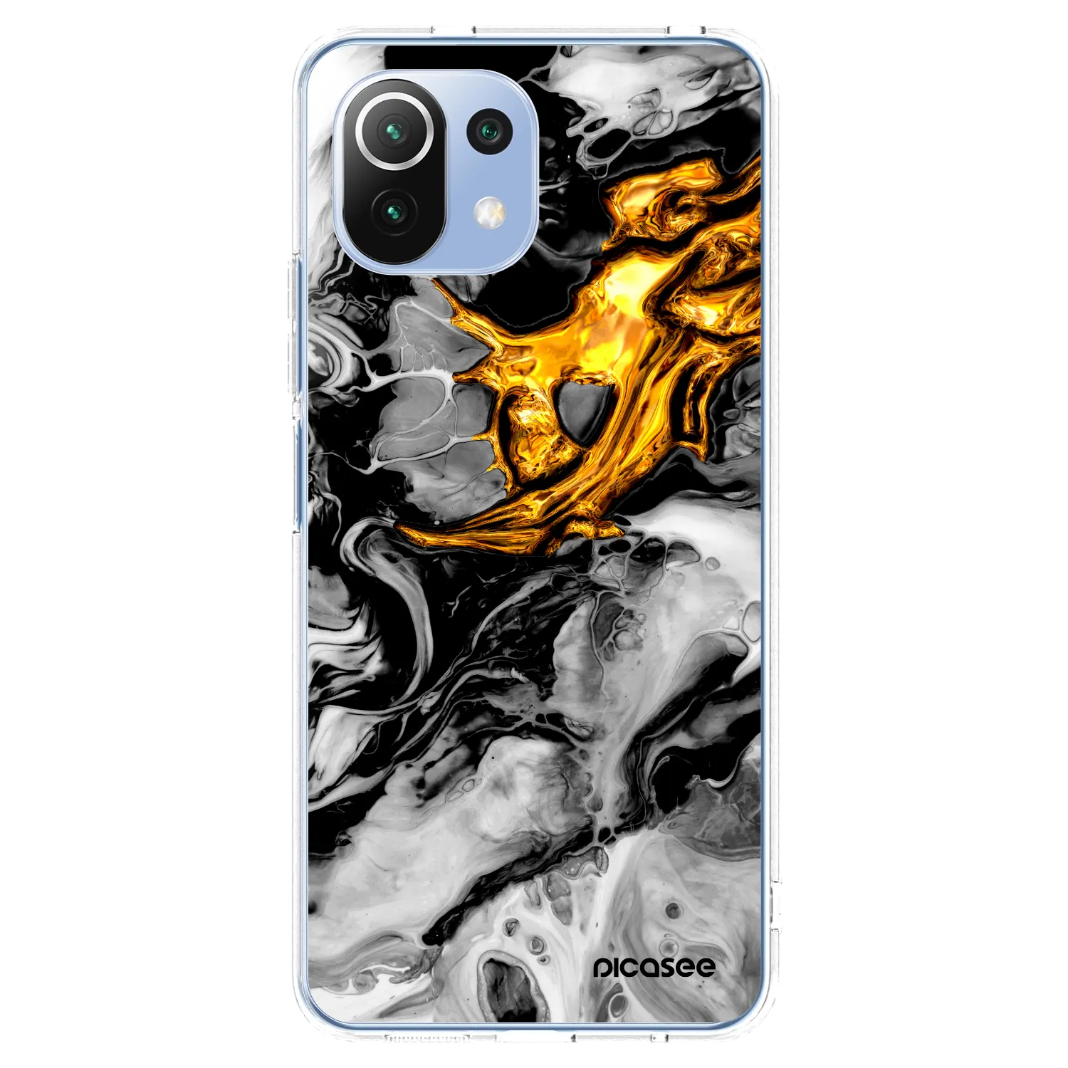 Picasee silikónový prehľadný obal pre Xiaomi 11 Lite 5G NE - Black Gold 2