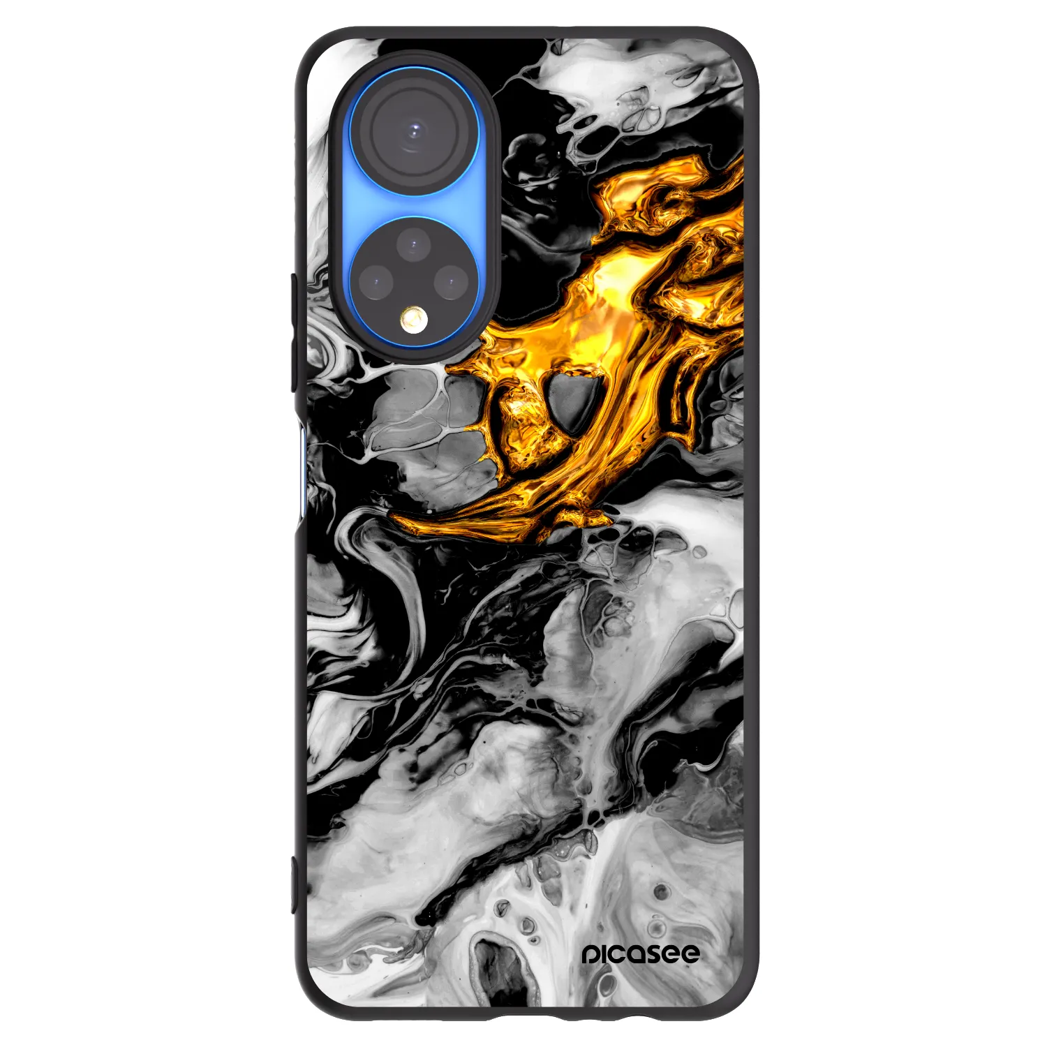 Picasee silikónový čierny obal pre Honor X7 - Black Gold 2