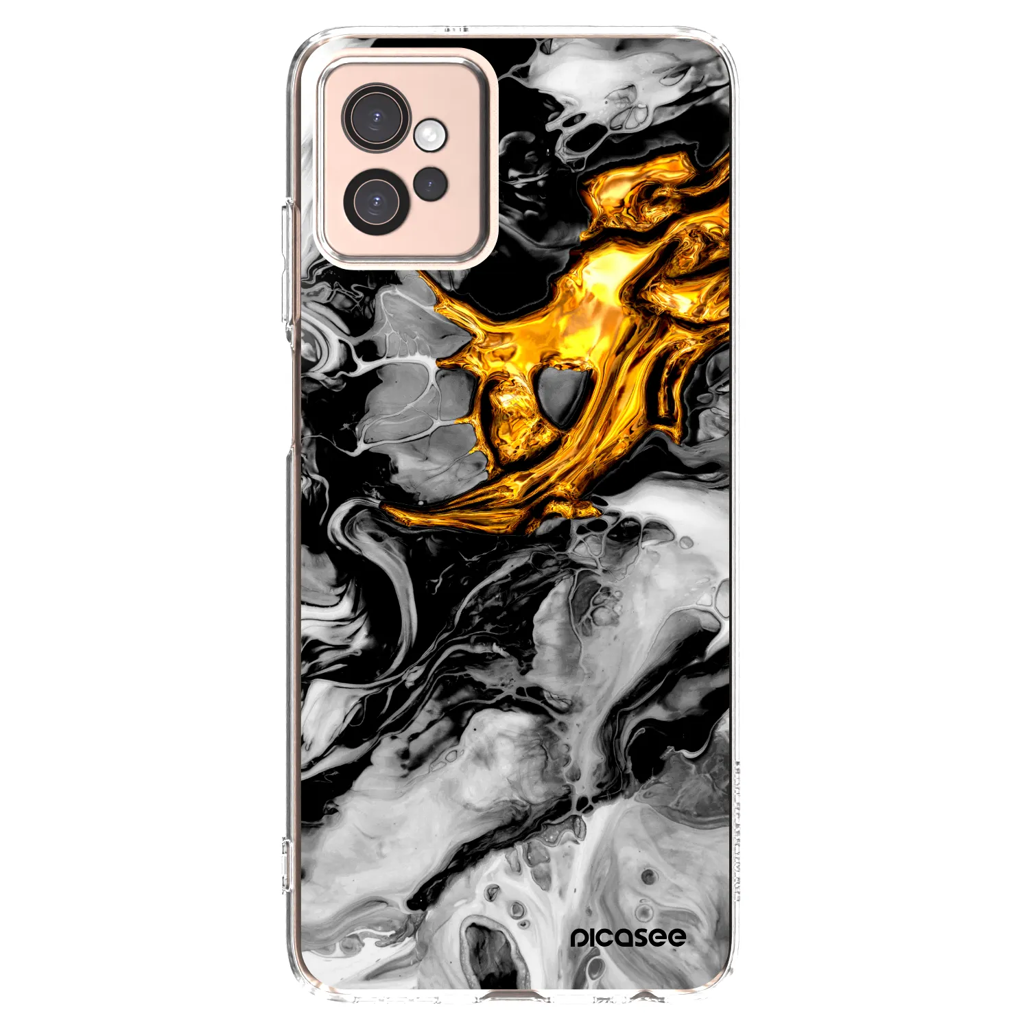 Picasee silikónový prehľadný obal pre Motorola Moto G32 - Black Gold 2