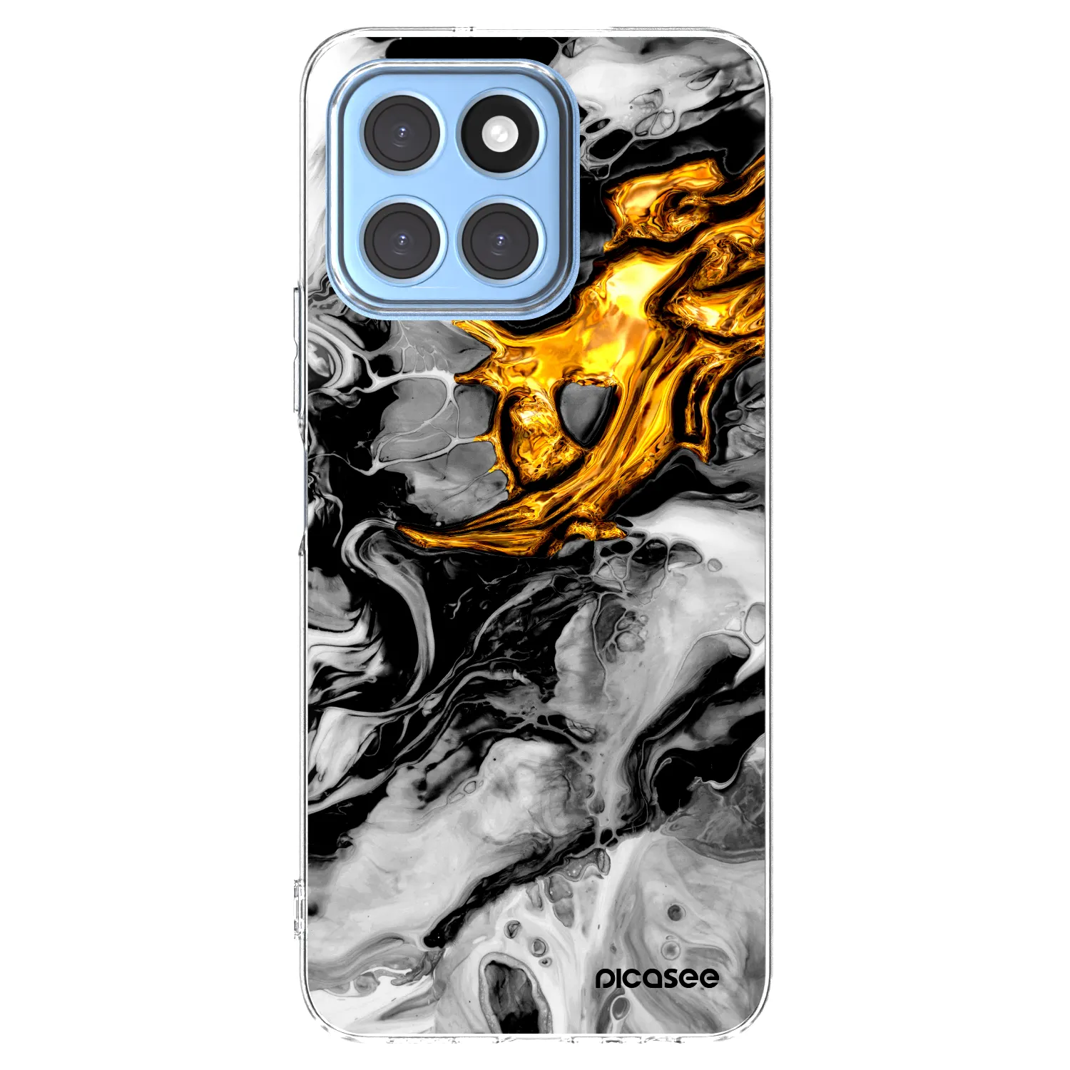 Picasee silikónový prehľadný obal pre Honor X8 5G - Black Gold 2