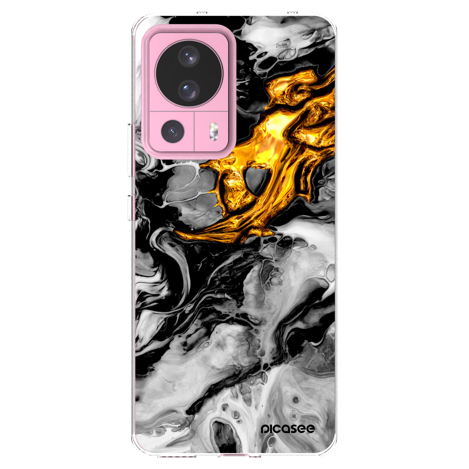 Silikónový prehľadný obal pre Xiaomi 13 Lite - Black Gold 2