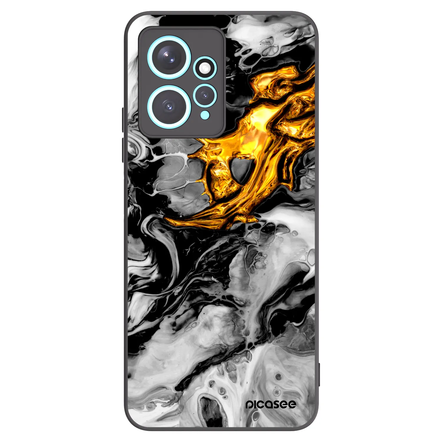 Picasee silikónový čierny obal pre Xiaomi Redmi Note 12 4G - Black Gold 2