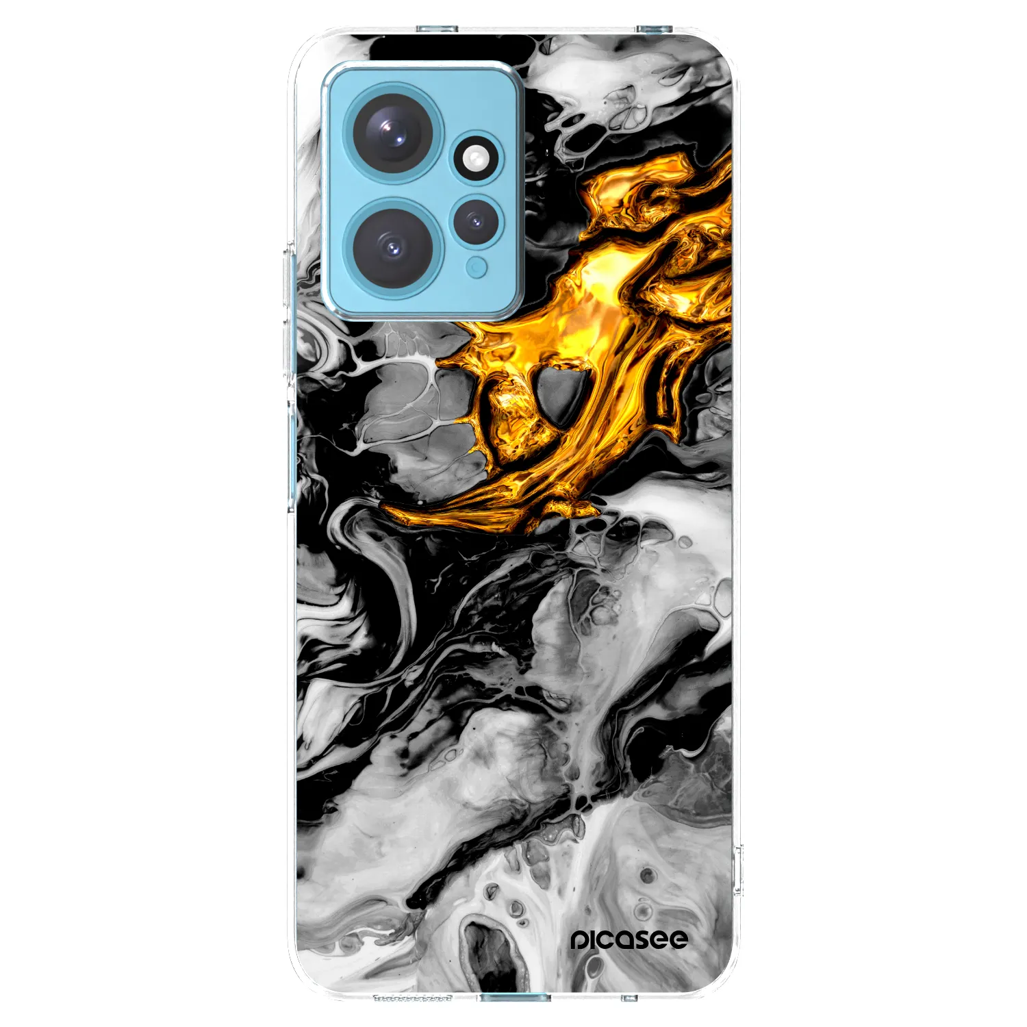 Picasee silikónový prehľadný obal pre Xiaomi Redmi Note 12 4G - Black Gold 2