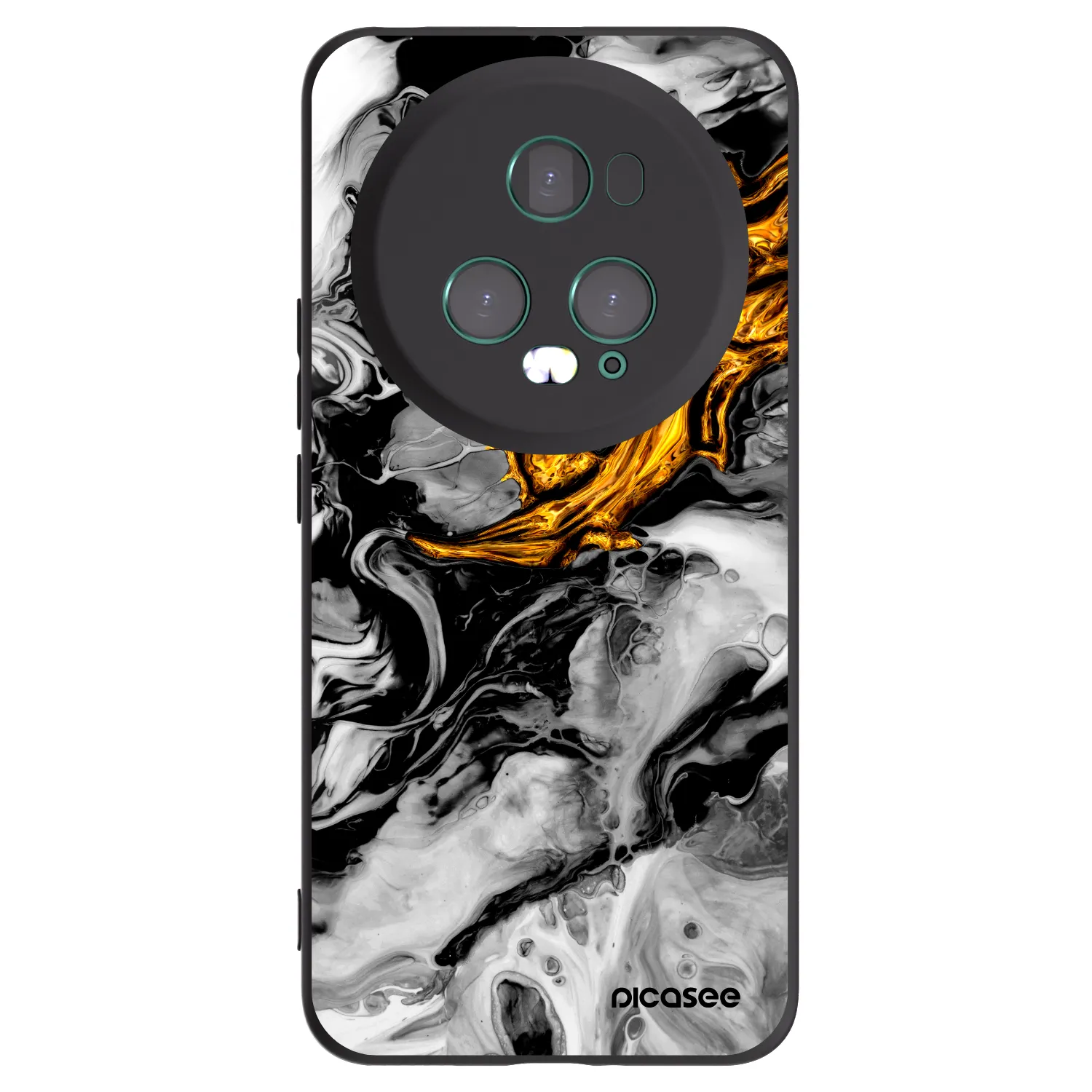Picasee silikónový čierny obal pre Honor Magic5 Pro - Black Gold 2