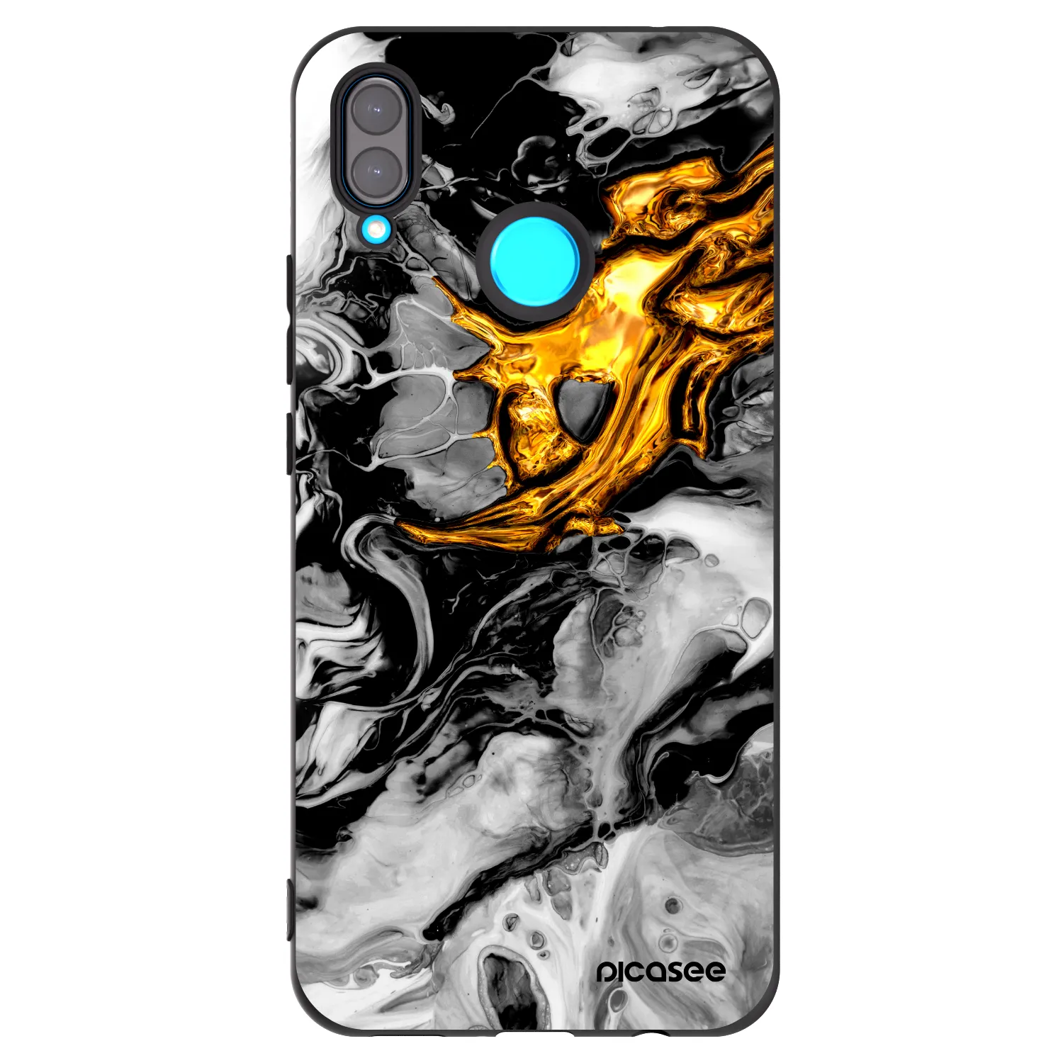 Picasee silikónový čierny obal pre Huawei Nova 3 - Black Gold 2