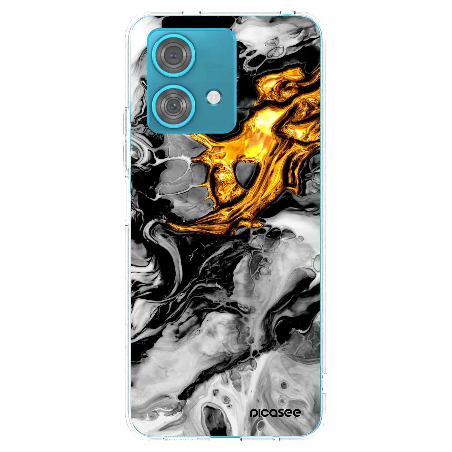 Picasee silikónový prehľadný obal pre Motorola Edge 40 Neo - Black Gold 2