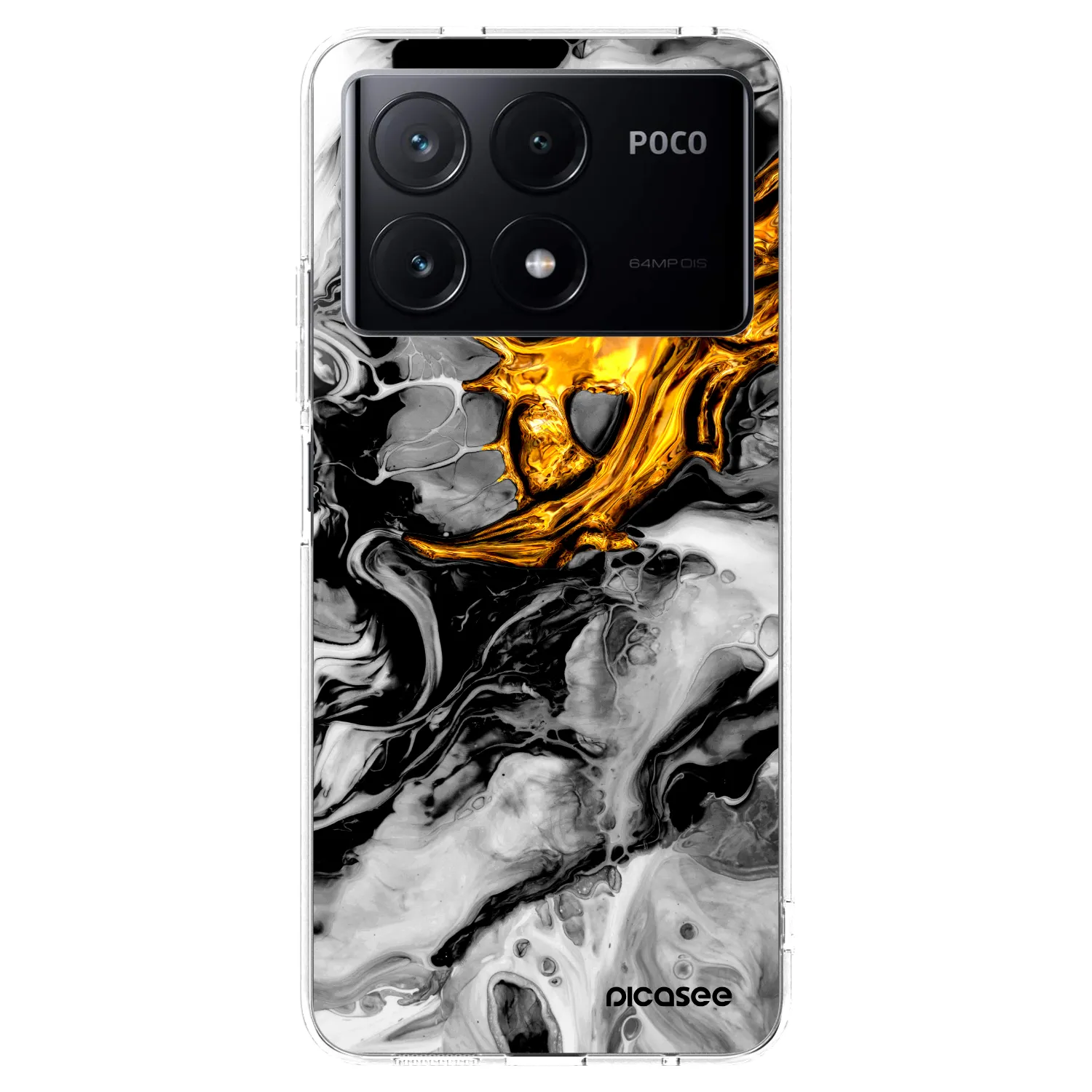 Picasee silikónový prehľadný obal pre Xiaomi Poco X6 Pro - Black Gold 2
