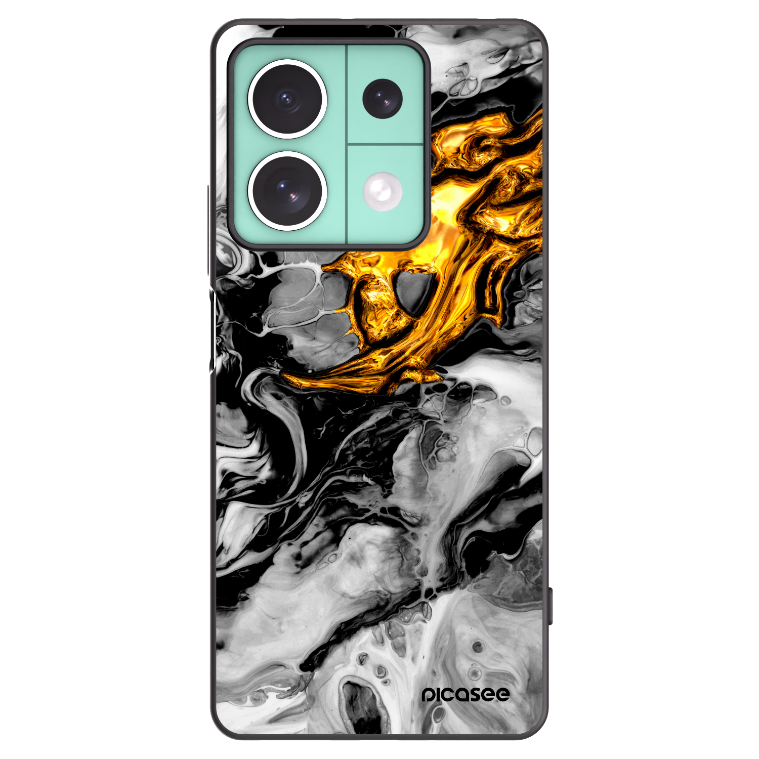 Picasee silikónový čierny obal pre Xiaomi Redmi Note 13 5G - Black Gold 2