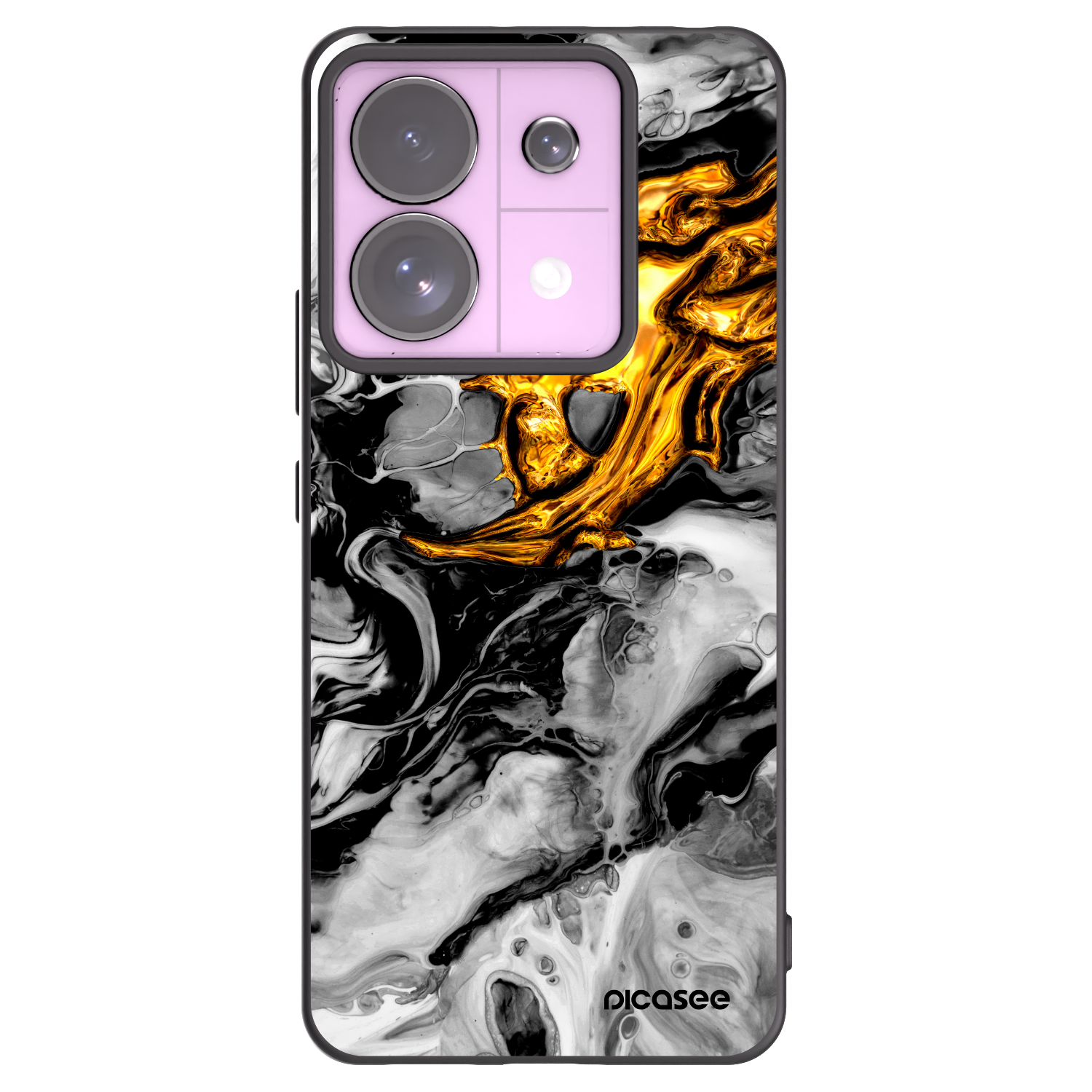 Picasee silikónový čierny obal pre Xiaomi Redmi Note 13 Pro 5G - Black Gold 2