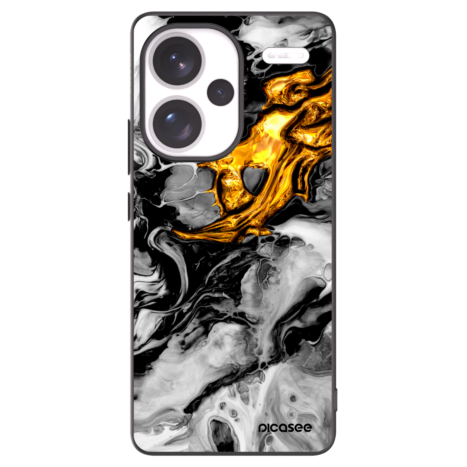 Picasee silikónový čierny obal pre Xiaomi Redmi Note 13 Pro+ 5G - Black Gold 2