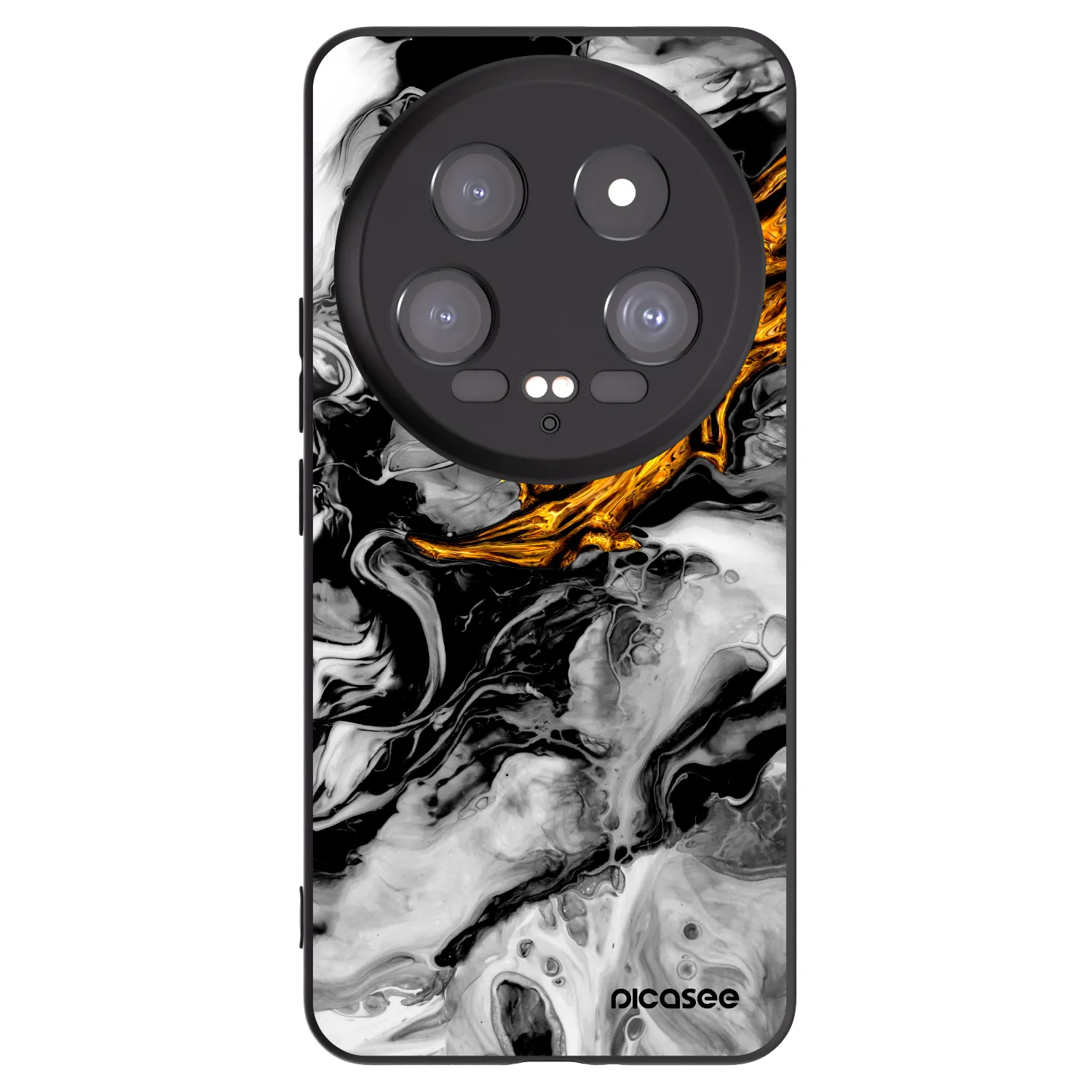Picasee silikónový čierny obal pre Xiaomi 14 Ultra - Black Gold 2